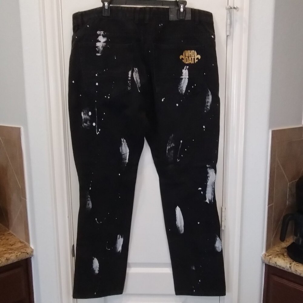 Lion Dynasty New Orleans Saints Moto Jeans Sz 40 - Picture 2 of 11
